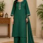 Women’s Cotton Embroidered Farshi Salwar Set – 3 Piece
