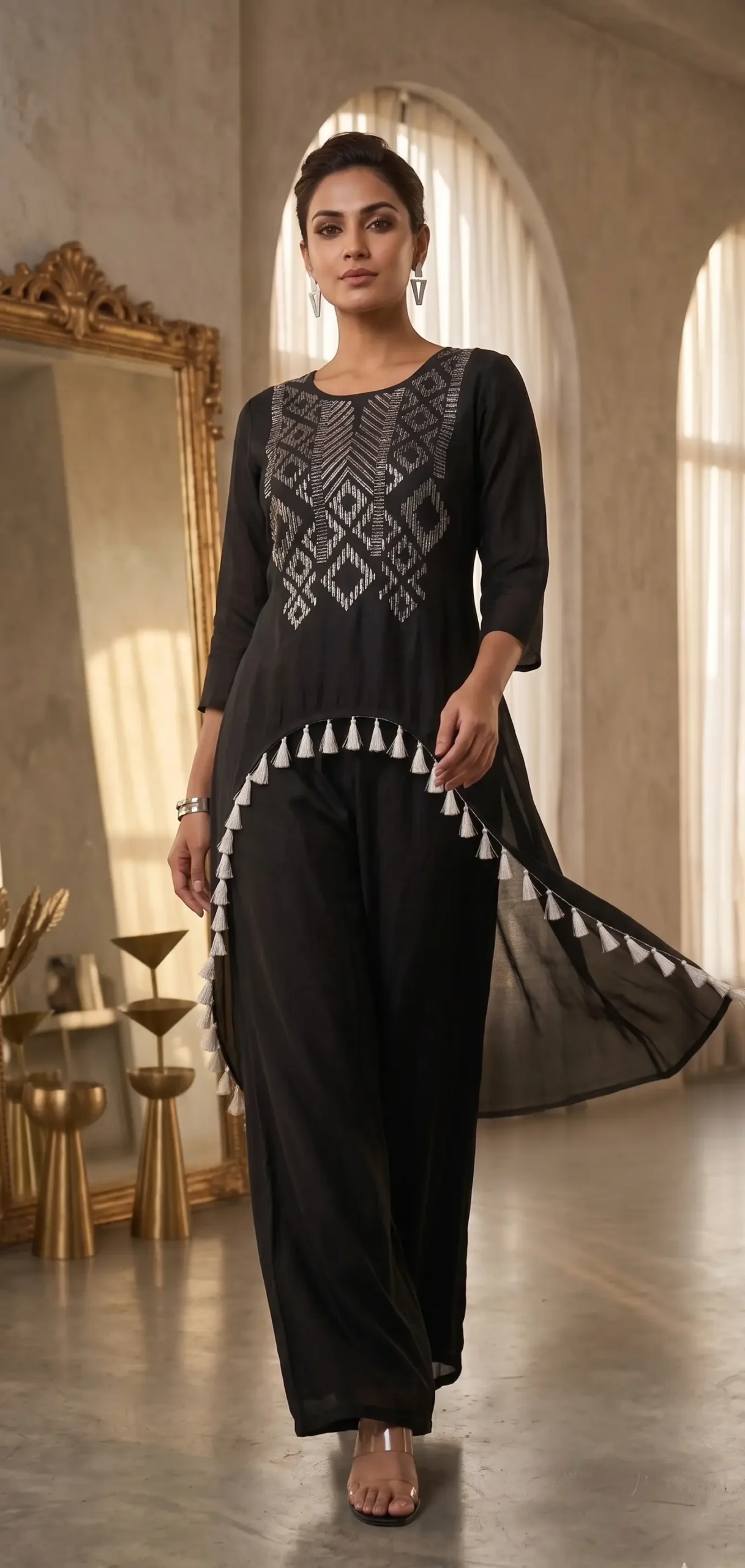 Embellished High-Low Co-ord Set - Image 2