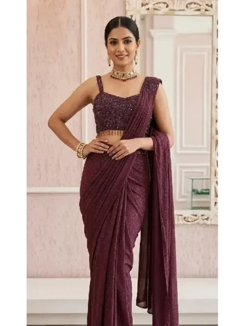 Shimmer Pre-Draped Saree Set
